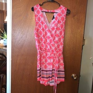 Size XL Pink and Multicolored Romper